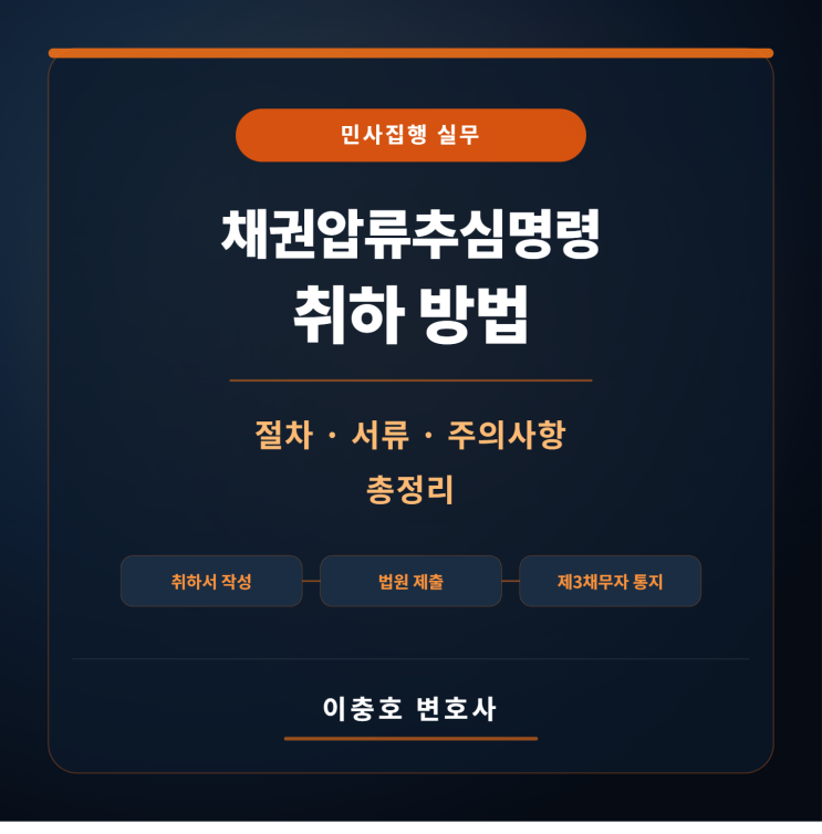  채권압류추심명령, 취하는 어떻게 하나요? - 절차, 서류, 주의사항 총정리