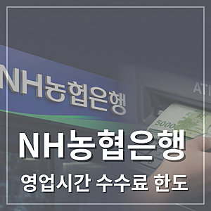 NH농협은행 영업시간 점심시간 ATM 이용시간 수수료 한도까지 정리