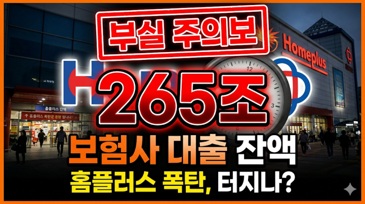  265조 보험사 대출에 켜진 빨간불, 홈플러스 사태가 쏘아 올린 금융 위기
