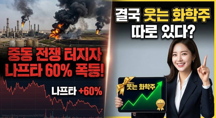  중동 전쟁 터지자 나프타 60% 폭등했더니 결국 웃는 화학주는 따로 있다?
