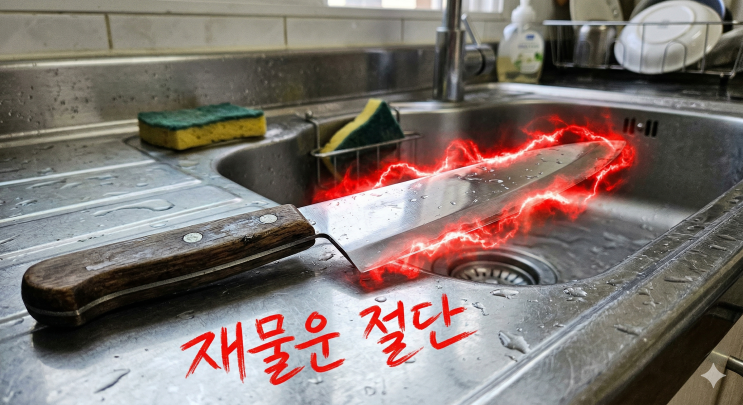  주방 칼 보관 풍수, 싱크대 위에 무심코 꺼내뒀다면 당장 서랍에 숨기십시오 (금전운 절단)