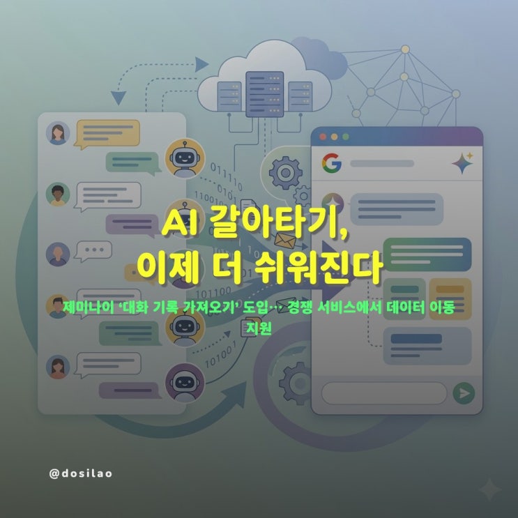  [새로운 소식] 구글, '제미나이'에 타사 채팅 내용 가져오기 기능 추가