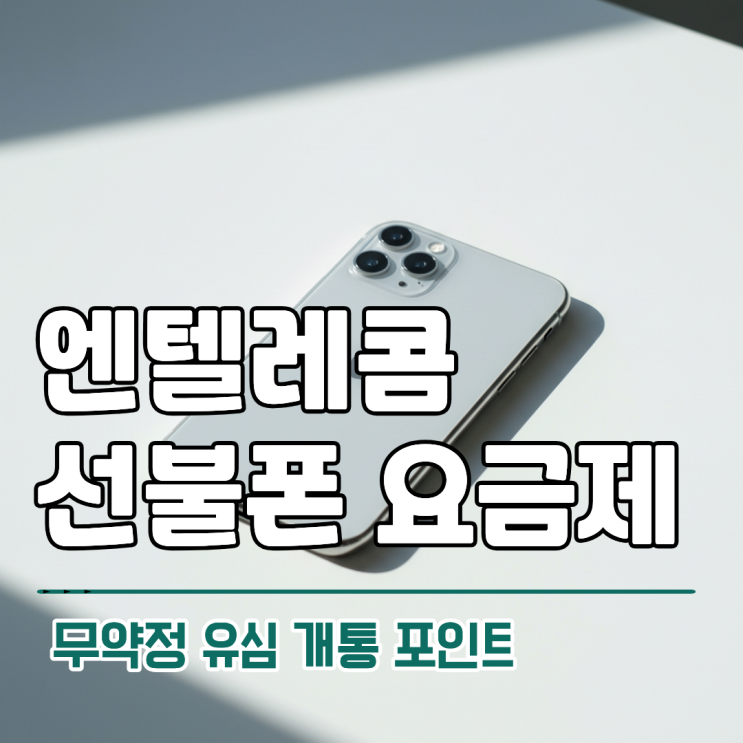  엔텔레콤 선불폰 요금제 분석 및 무방문 개통 정리