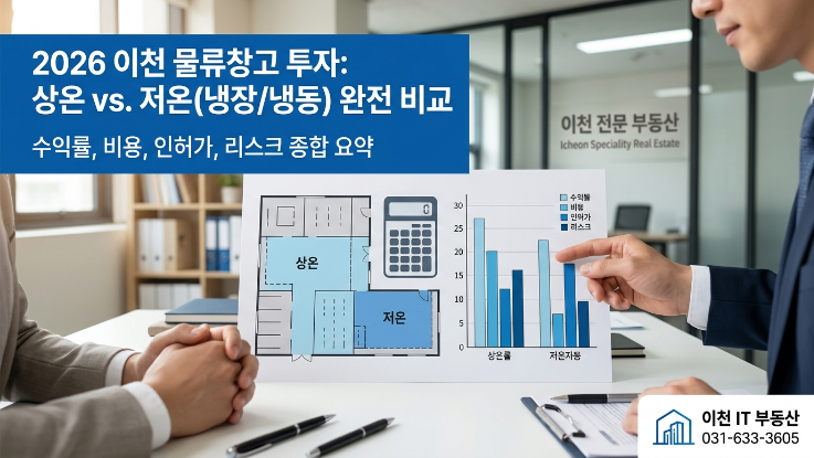  2026년 이천 물류창고 투자 – 상온 vs 저온(냉장·냉동) 완전 비교 | 수익률·비용·허가·리스크 총정리