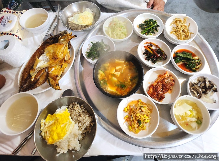  포항 죽도시장 맛집 경북보리밥 12찬 한상 가성비 좋은 밥집