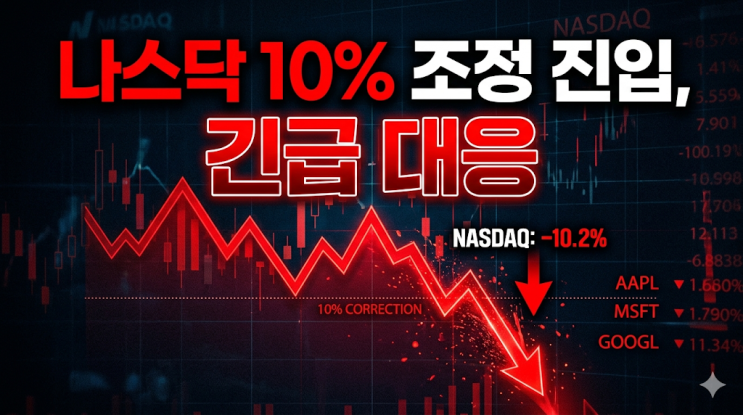  나스닥 2.38% 급락! 2만 1천 붕괴와 조정장 진입, 개미 투자자 대응법