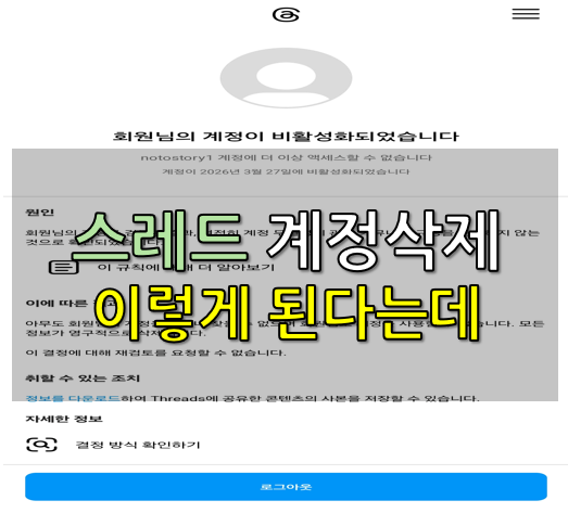  스레드 계정 삭제되는 과정은 이렇다는데