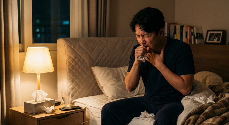 [후비루증후군]밤마다 심해지는 기침과 목 이물감, '이것' 재생 안 하면 평생 갑니다