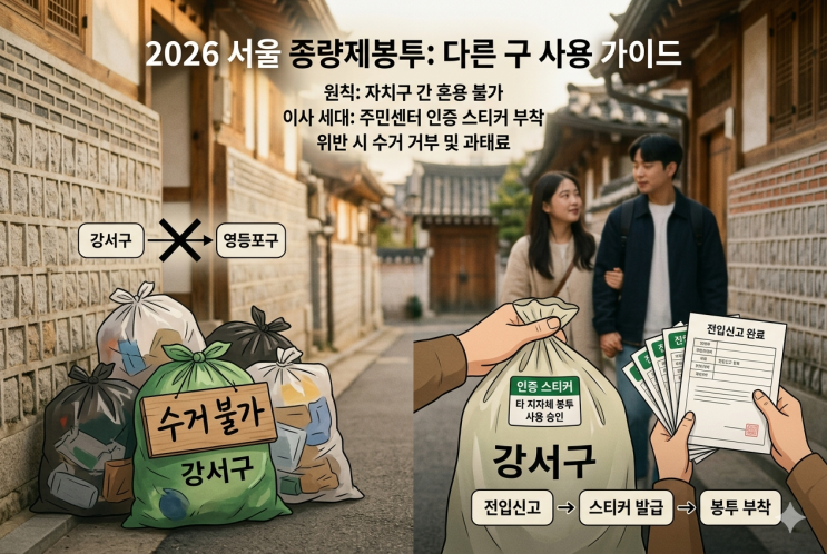 서울 종량제봉투 다른 구 사용 가능성: 2026년 자치구별 행정 기준