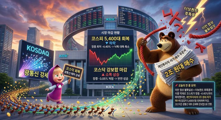   2026년 3월 27일(금) 국내 증시 마감 브리핑 | 코스피 낙폭 줄여 5,400선 회복, 코스닥은 강보합 반전