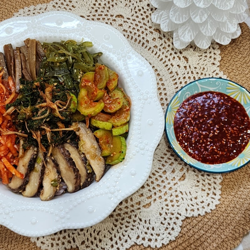 나물 비빔밥 고추장 양념 야채 비빔밥 고추장 양념장 레시피