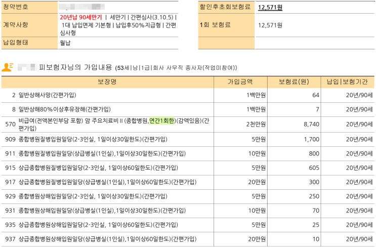  [50대 남성 보험] 유병자 3대 진단비 대신, 심뇌혈관 주요치료비+비급여 암치료비 맞춤 설계 사례