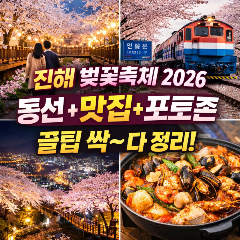 진해 벚꽃축제 2026 가기 전 꼭 보는 동선 + 주변 맛집 + 숨은 포토존 정리
