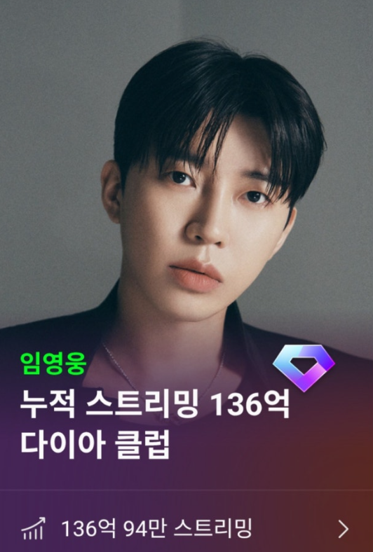 임영웅, 멜론 136억 스트리밍 보름 만에 1억 추가…압도적 속도