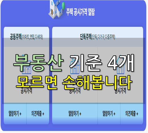  부동산 가격이 4개나 있는 이유(feat. 공시지가, 공시가격, 시가표준액, 기준시가)