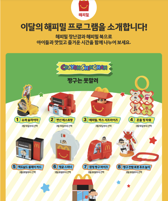  맥도날드 해피밀 짱구, 3월·4월 놓치기 쉬운 선택 기준