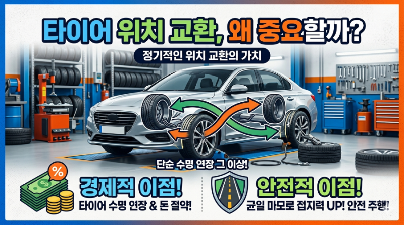 타이어 앞뒤 위치 교환 시기 키로수 총정리