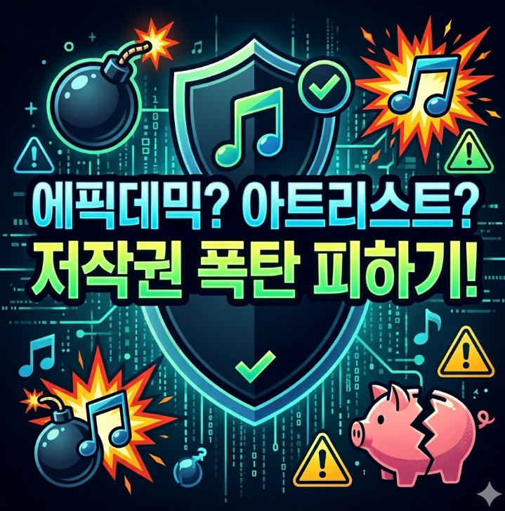  에픽데믹 사운드, 아트리스트 모르고 영상 올리면 저작권 폭탄 맞습니다