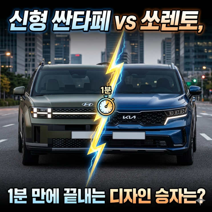  신형 싼타페 vs 쏘렌토, 1분 만에 끝내는 디자인 승자는?
