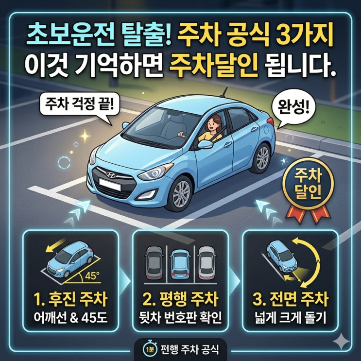  초보운전 주차공식 3가지, 이것만 기억하면 주차 달인 됩니다!