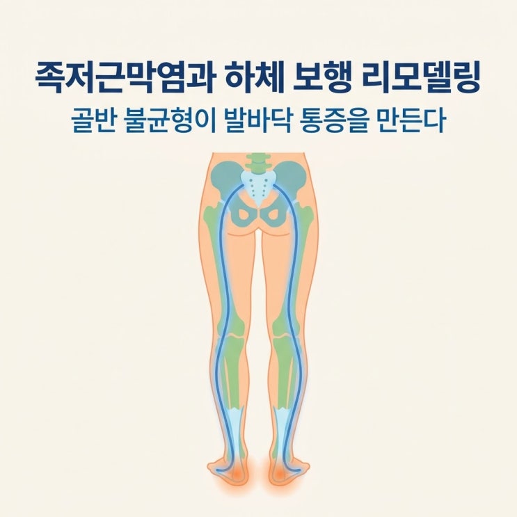  골반 불균형이 발바닥까지, 족저근막염 원인과 하체 보행 리모델링