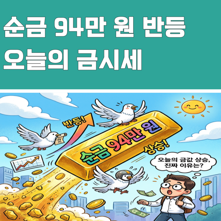  순금 94만 원 반등, 오늘의 금값시세 오르는 진짜 이유는