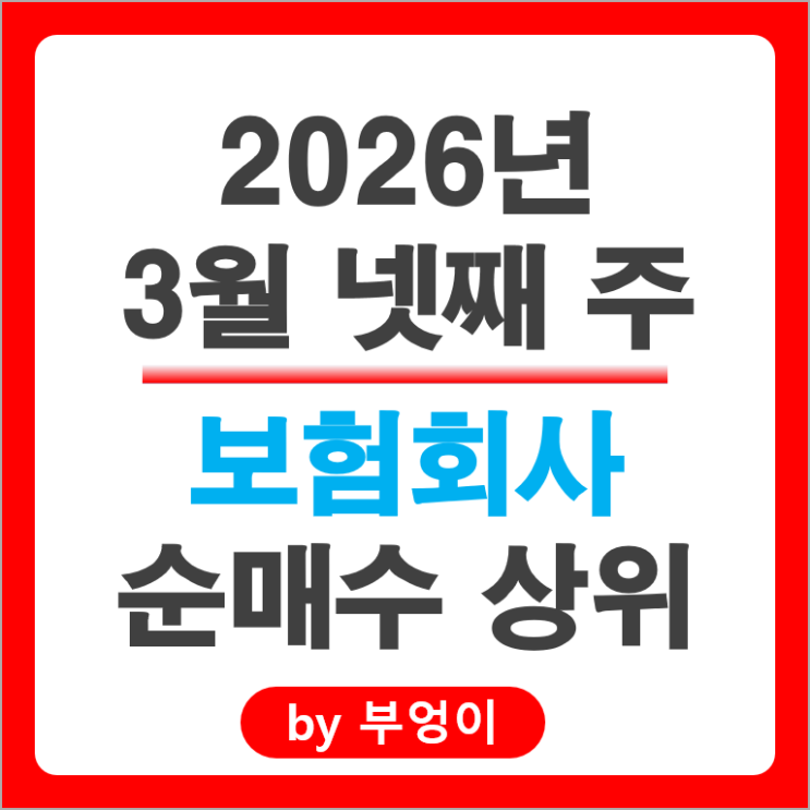 보험사 주식 포트폴리오 유입 유출 종목 알아볼까