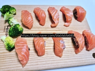  주말 요리 (연어초밥. 김밥. 딸기샤베트 만들기)