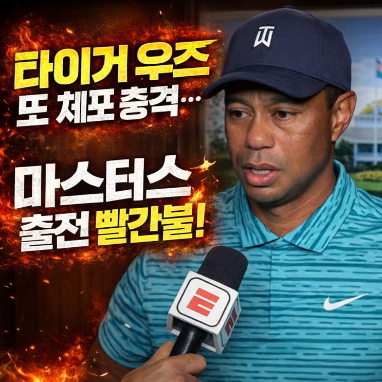  타이거 우즈 또 체포…음주·약물 운전 혐의, 마스터스 출전 비상