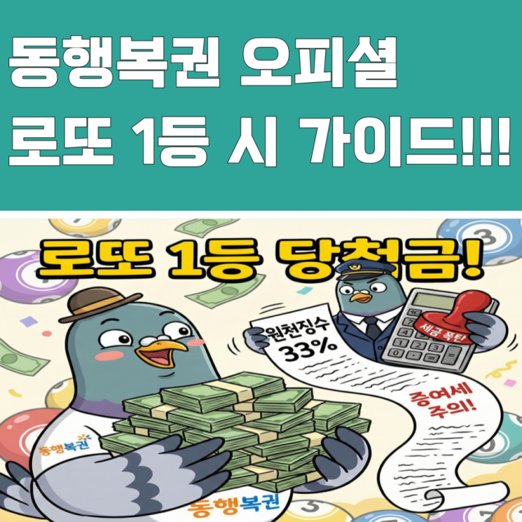  "동행복권 오피셜" 로또 1등 수령 전, 모르면 세금 폭탄 맞는 '이것'