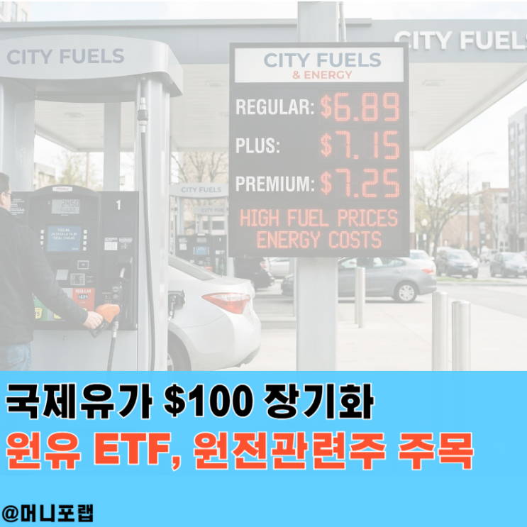  국제유가 100달러 돌파! "수익률 113%" 원자력 관련주, 원유 ETF 추천