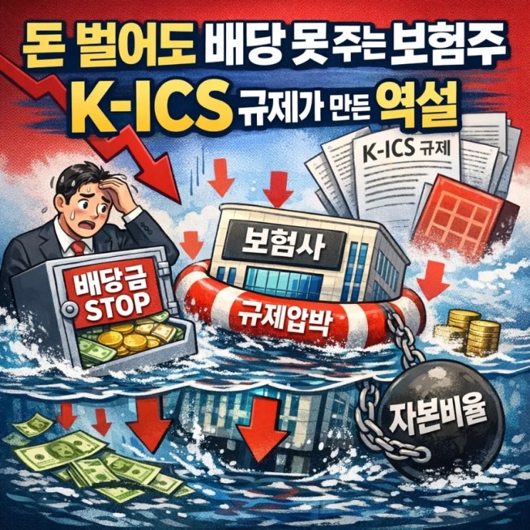  돈 벌어도 배당 못 주는 보험주, K-ICS 규제가 만든 역설