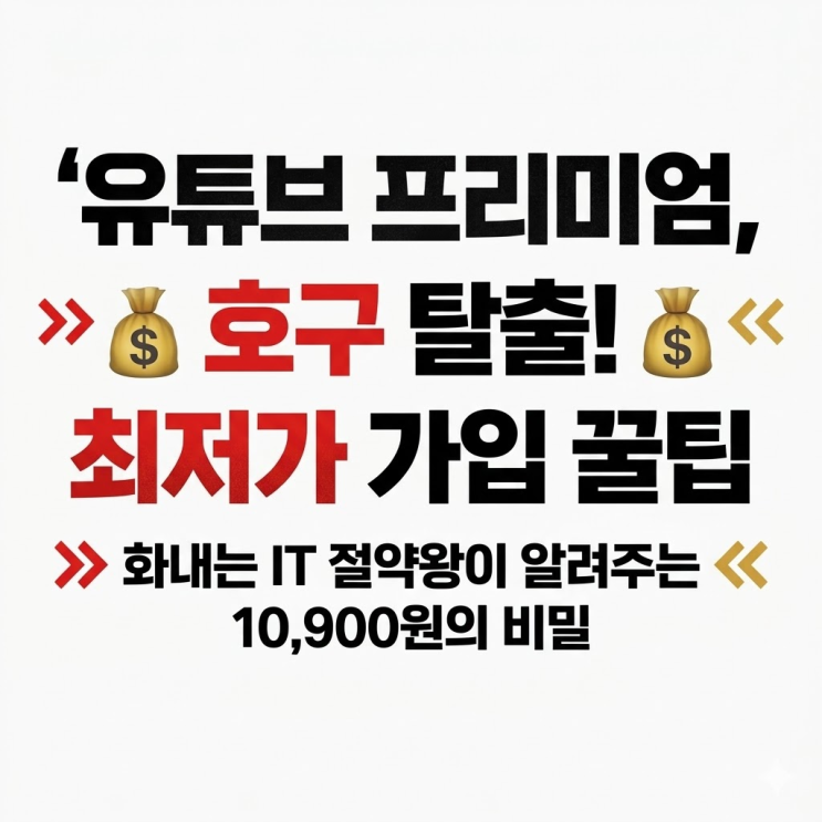 유튜브 프리미엄 요금제 호구 탈출하는 저렴하고 안전한 방법 두가지