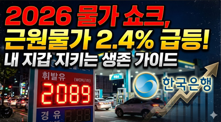  "내 월급 빼고 다 오를까?" 2026년 물가 비상, OECD 한국 근원물가 2.4% 상향!!!