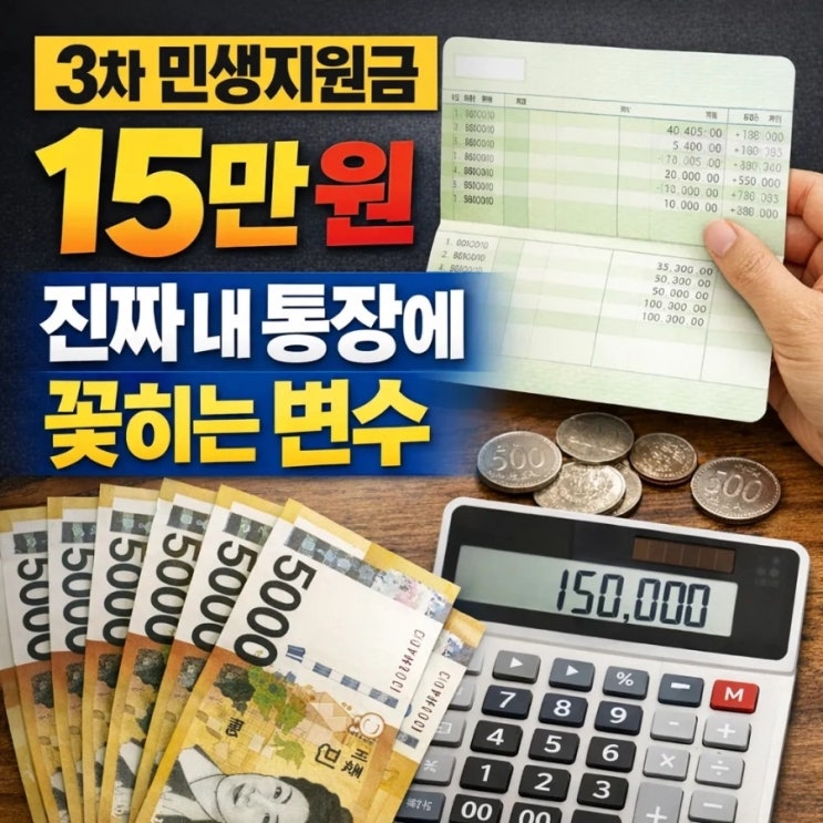  3차 민생지원금 15만원, 진짜 내 통장에 꽂히는 변수