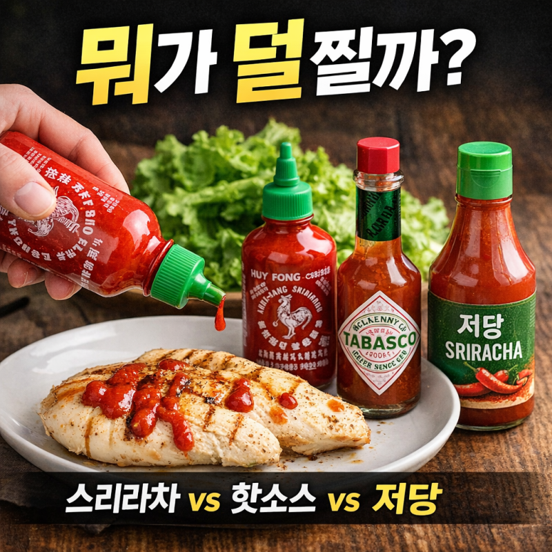 다이어트 소스 고민 끝! 스리라차 vs 핫소스 vs 저당 스리라차, 뭐가 더 살 안 찔까?