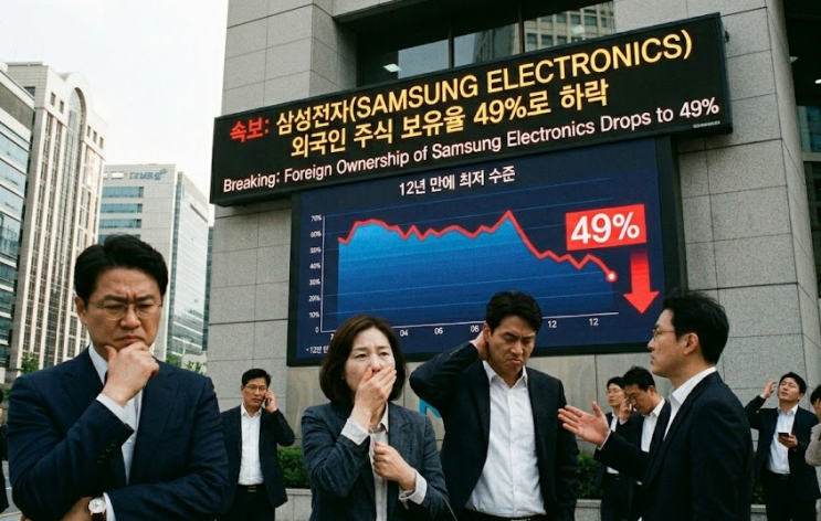  삼성전자 외국인 보유율 최저치 기록, 반등인가 폭락인가?
