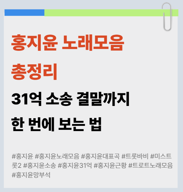 홍지윤 노래모음 총정리 + 31억 소송 결말까지 한 번에 보는 법