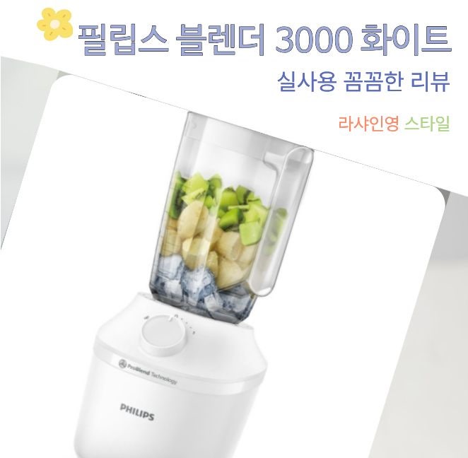 아침 스무디 비결 주방 필수 가전 필립스 블렌더 3000 시리즈 화이트 실사용기