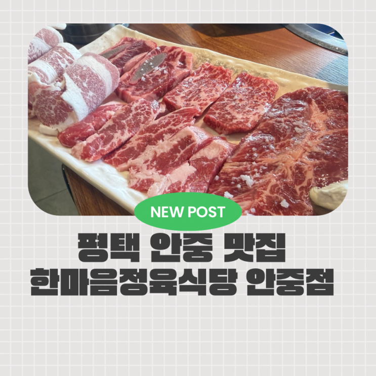  평택안중맛집 소고기 맛집 가족외식 제대로 성공한 곳 한마음정육식당 안중점