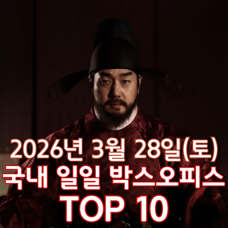  [3월 28일] 국내 박스오피스 - '왕과 사는 남자' 1542만 돌파