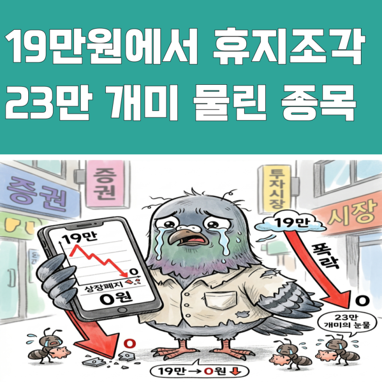  "19만→0원" 시총 10조 증발에 23만 개미 물린 '이 종목'