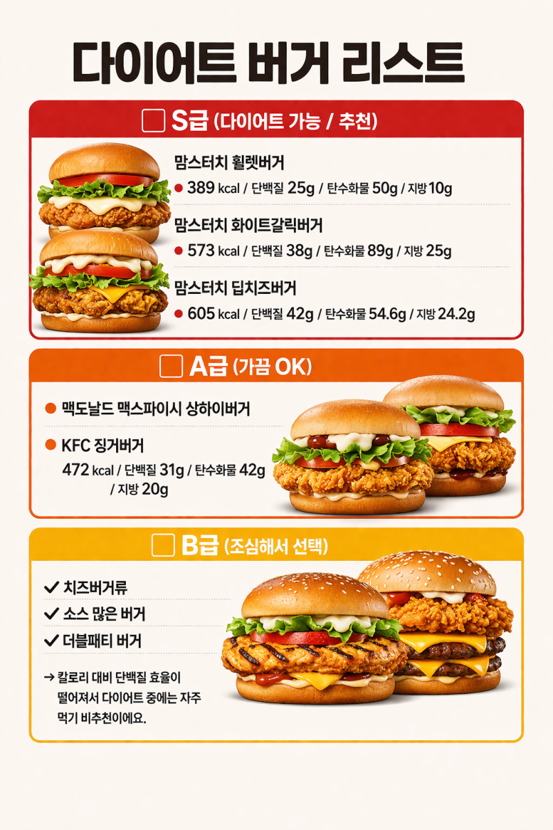 다이어트 중 햄버거 먹어도 될까? 고단백 버거 추천 정리