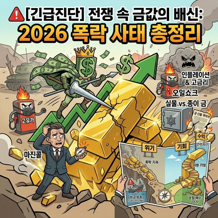  [2026년 금시세] 전쟁 났는데 금값은 왜 폭락할까? (핵심 이유 4가지 분석)