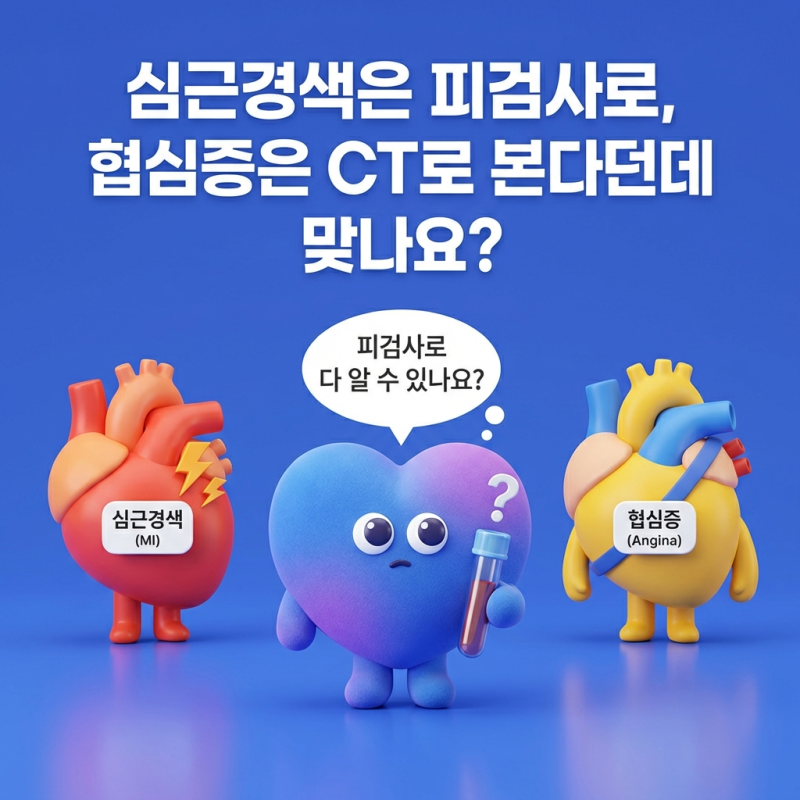 “심근경색은 피검사로, 협심증은 CT로 본다던데 맞나요?”