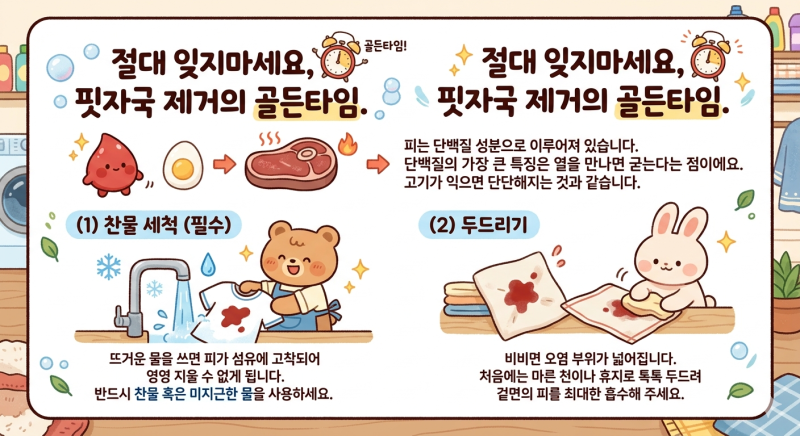 옷에 묻은 핏자국 제거 방법 세탁소 가기 전 꼭 확인해야 할 골든타임