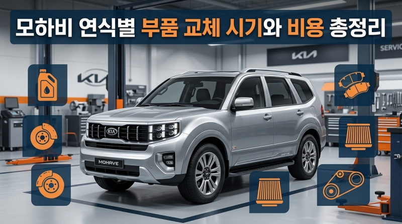 모하비 연식별 및 주행거리별 부품 교체 시기와 비용 총정리