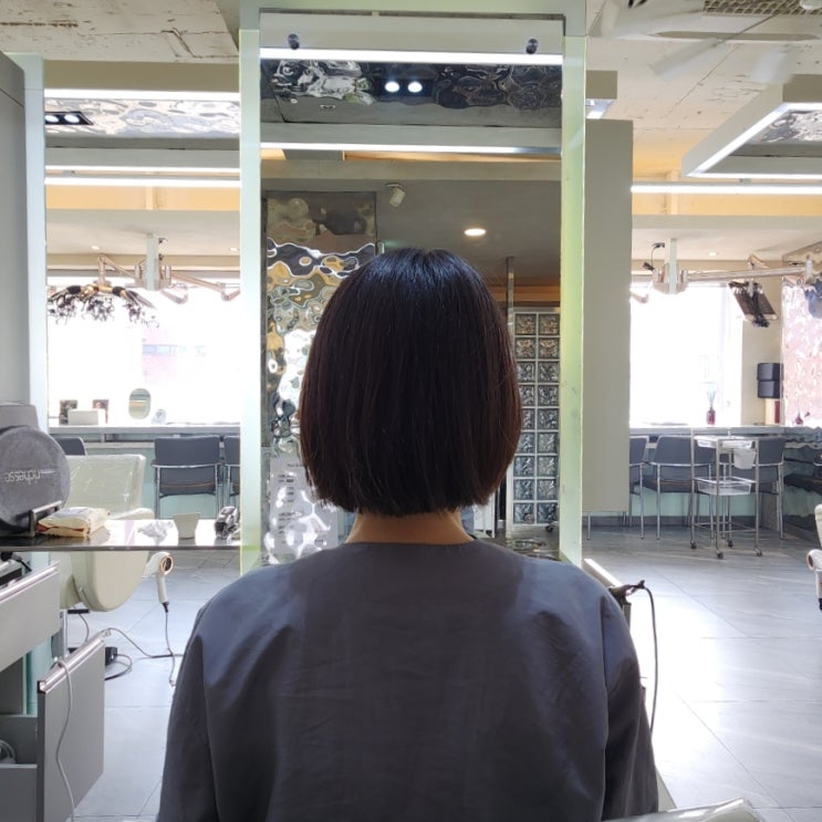  잠실새내미용실 온리포유 라원수석디자이너 단발 일자컷 만족