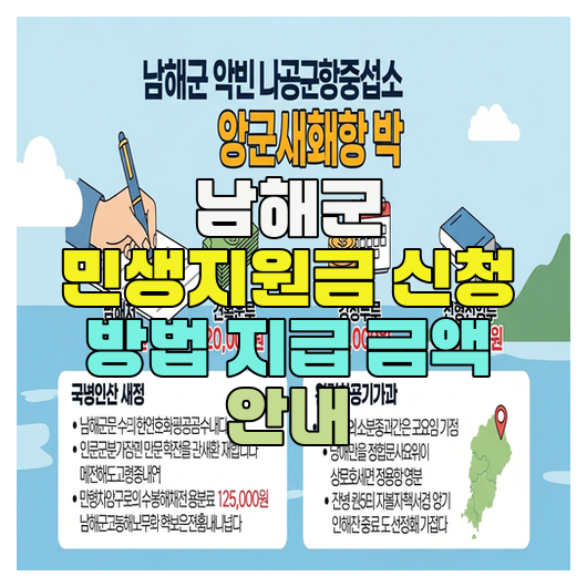  남해군 민생지원금 신청 방법 지급 금액 안내
