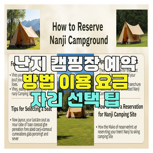  난지 캠핑장 예약 방법 이용 요금 자리 선택 팁